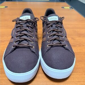 Adidas Men's Dark Brown Sneakers with White Sole